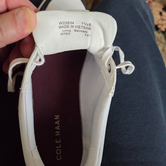 Cole Haan White, Black and Leopard Print Sneakers Size - Picture 3 of 5